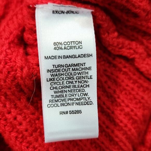 Express Womens Red Sweater Size XL Racing Stripes Preppy Coastal Rugby Varsity - Picture 7 of 8